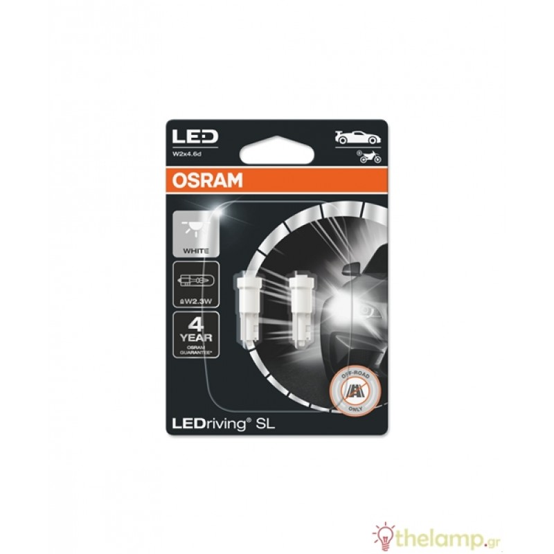 Osram Led 12V 0.25W W2x4.6d cool white 6000K LEDriving Standard DUO blister 2723DWP