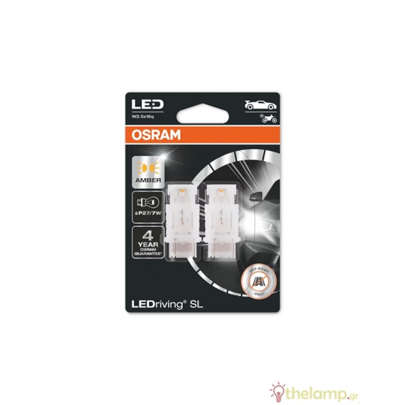 Osram Led 12V 1.7W W2.5x16q (P27/7W) Κίτρινο LEDriving Standard DUO blister 3157DYP