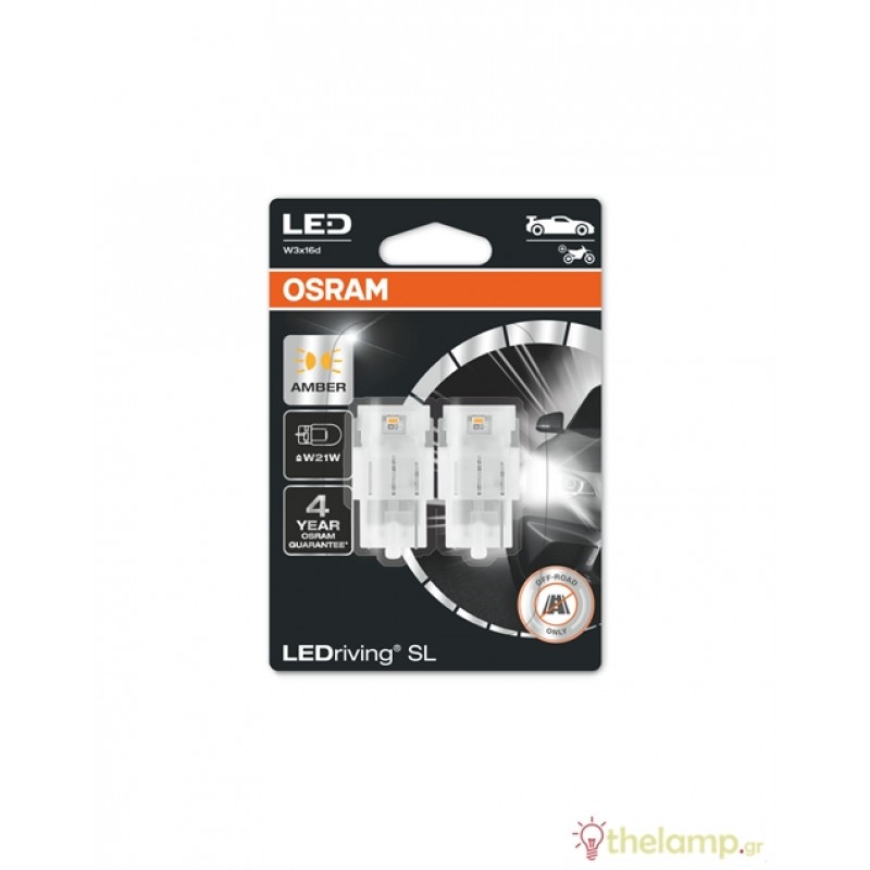 Osram Led 12V 1.4W W3x16d (SL W21W) Κίτρινο LEDriving Standard DUO blister 7505DYP