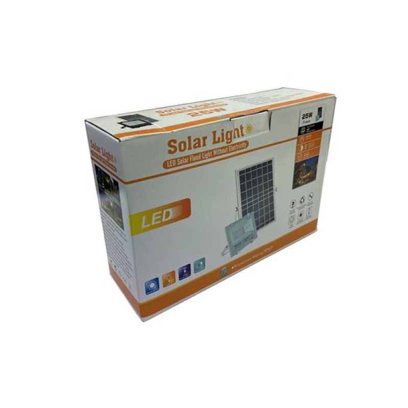Προβολέας led ηλιακός 25W 120° day light 6400K με τηλεχειριστήριο μαύρος LO-SL1909 Invictus