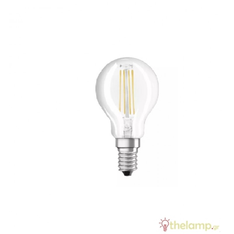 Led γλομπάκι filament P45 240V 4W E14 διάφανο warm white 2700K Osram