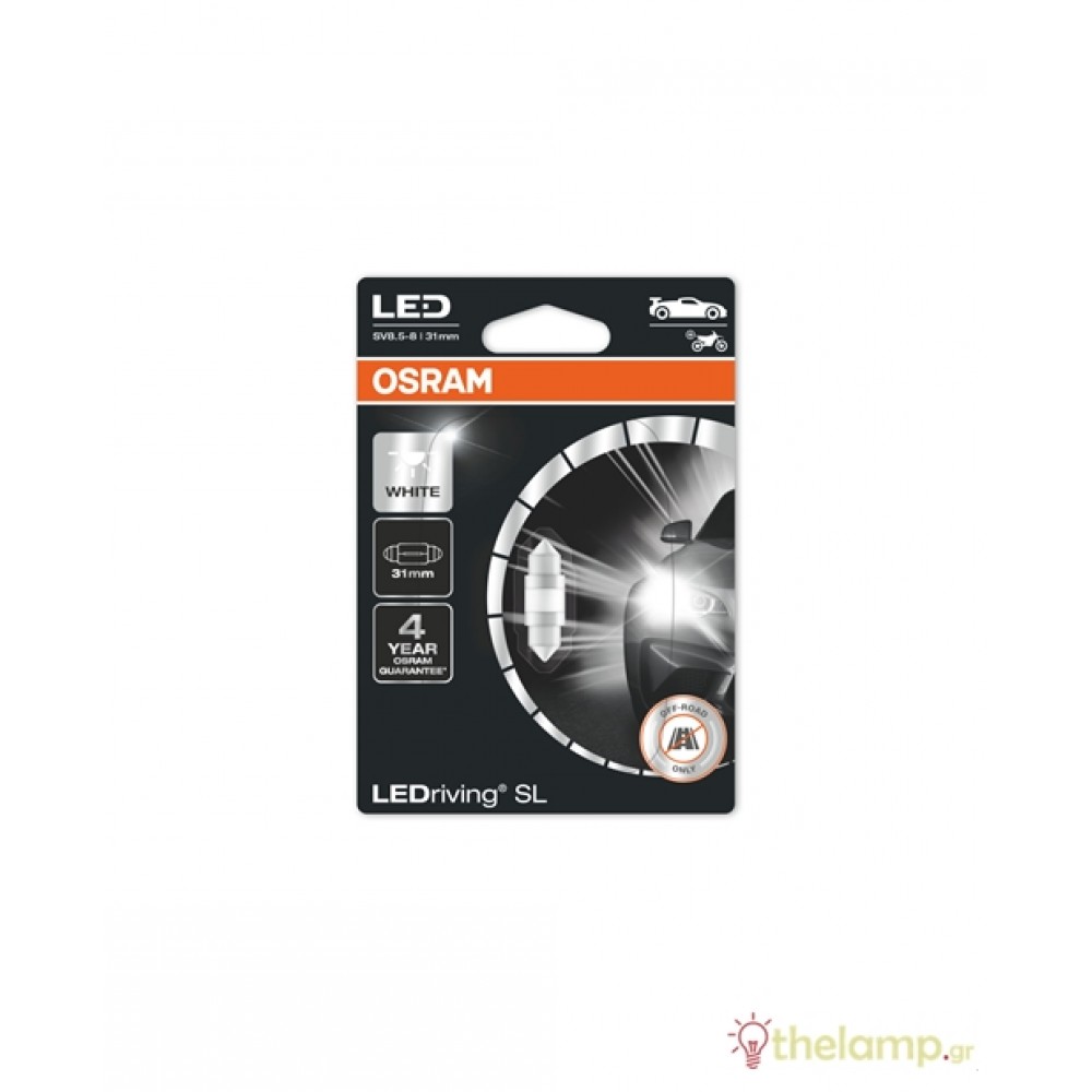 Osram Led 12V 1.2W SV8.5-8 C5W day light 6000K LEDriving 6438DWP