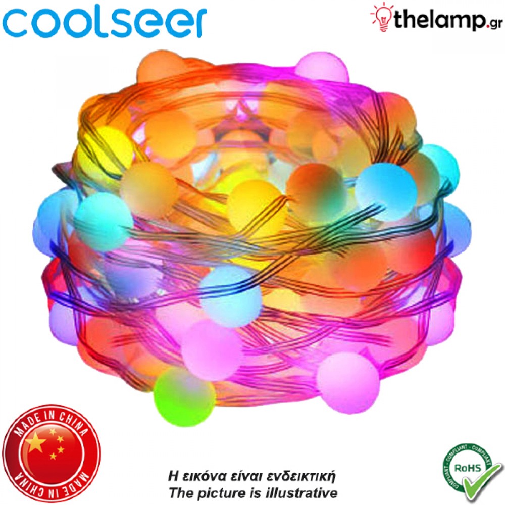 Led string light WiFi RGBIC globe fairy light 5m IP65 COL-RGF01W Coolseer
