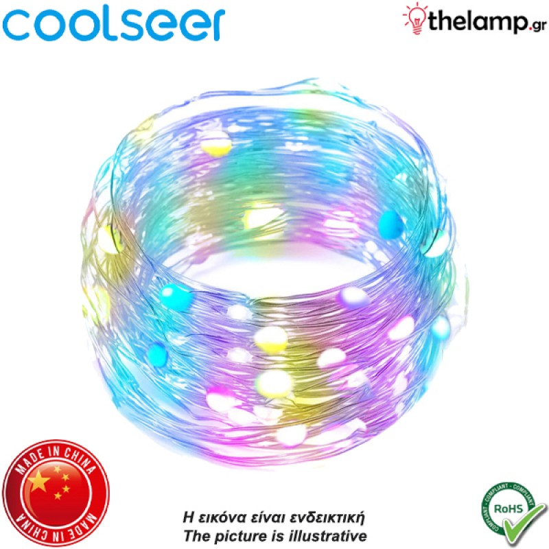 Led συρμάτινη γιρλάντα WiFi RGBIC fairy light 5m IP44 COL-RSL01W Coolseer