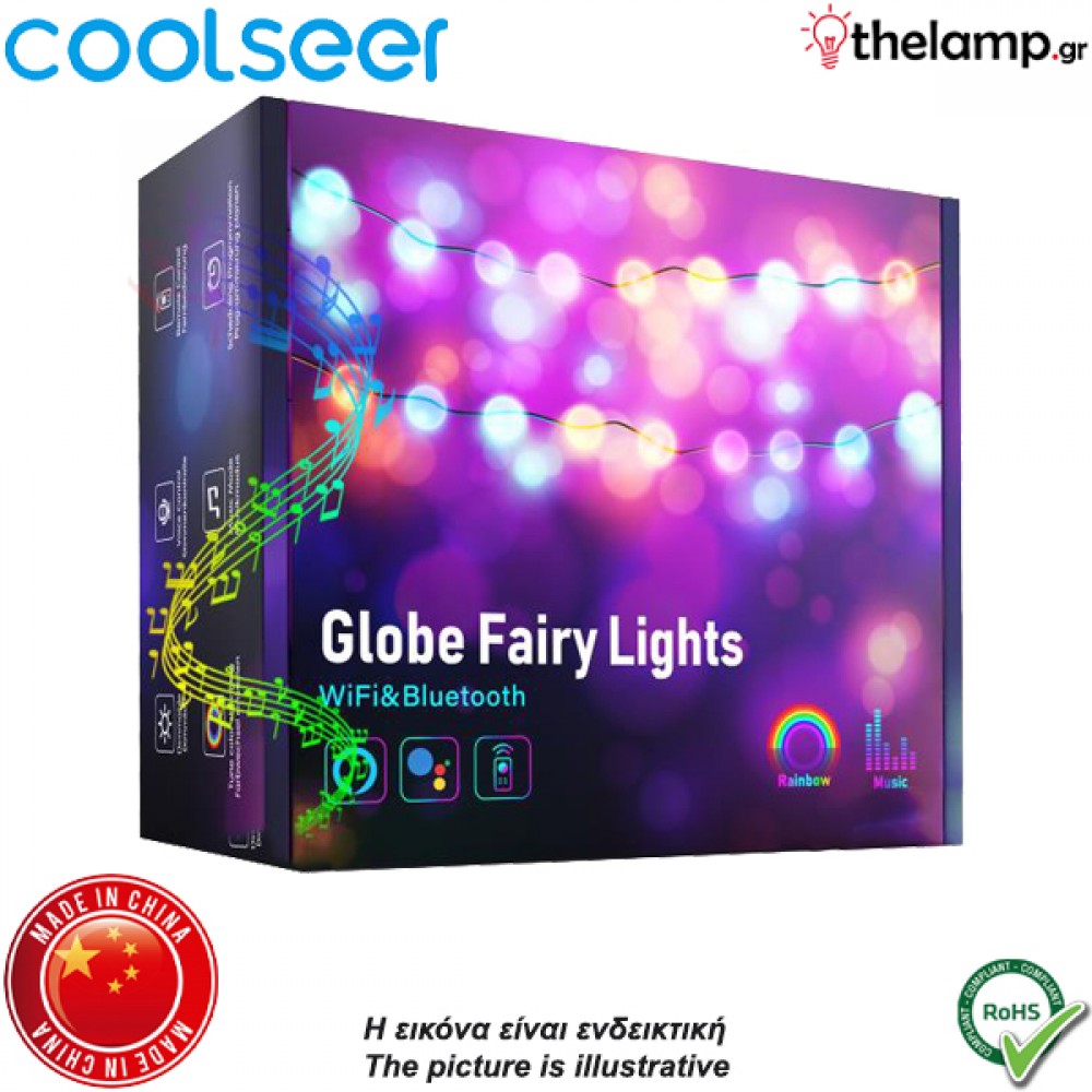 Led string light WiFi RGBIC fairy light 10m IP44 COL-RSL01W Coolseer