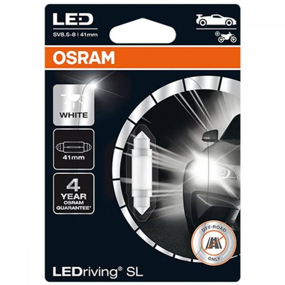Osram Led 12V 0.8W SV8.5-8 C5W day light 6000K LEDriving Premium BLI1 6413DWP-01B