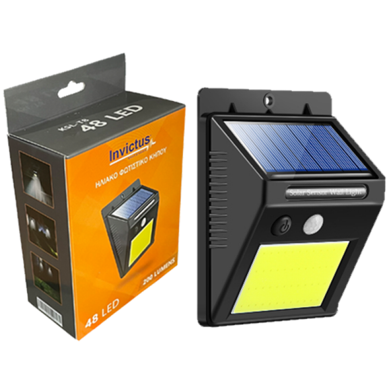 Ηλιακό φωτιστικό Led 48Led cob KSL-T8-48 Invictus