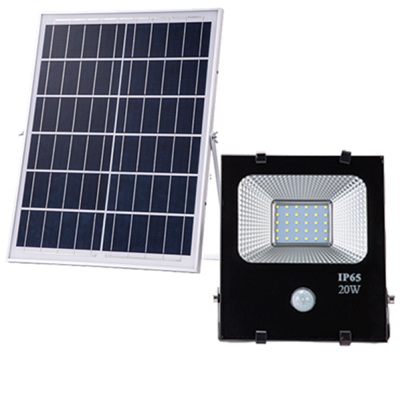 Προβολέας led ηλιακός 20W 120° day light 6000K με αισθητήρας κίνησης μαύρος HSL-TGD-3520-20W Invictus