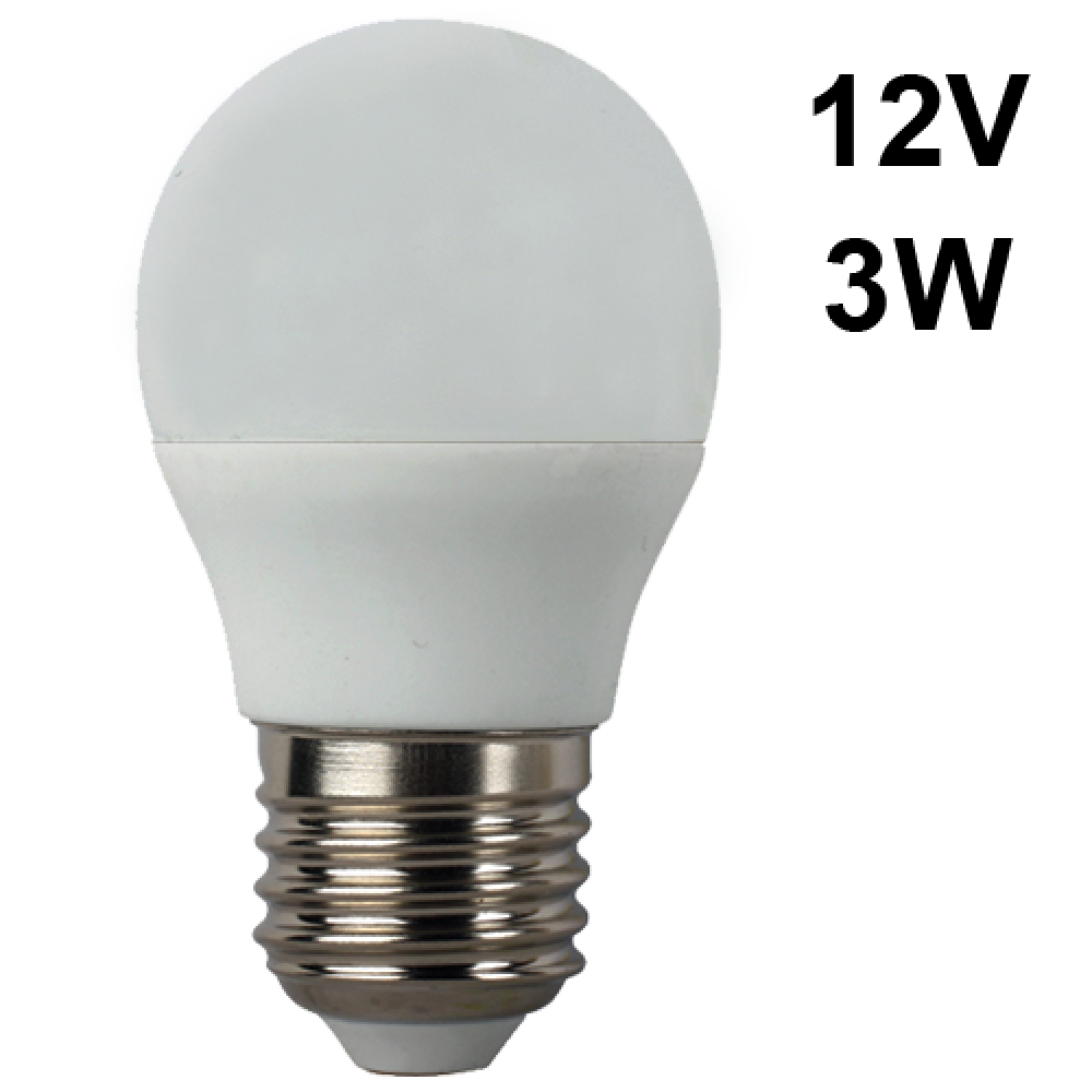 Led mini globe 3W 12V E27 day light 6000K