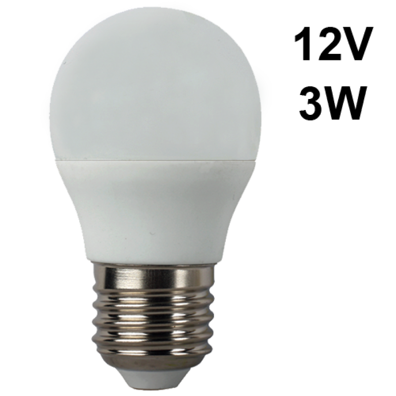 Led γλομπάκι 3W 12V E27 day light 6000K