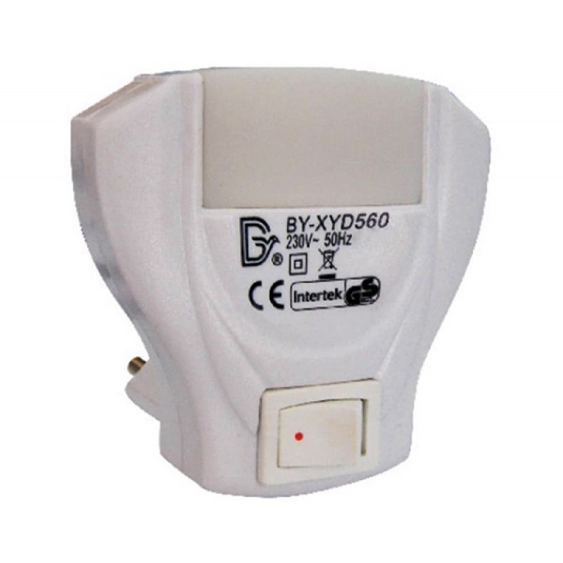 Φωτάκι νυκτός 1W 230V με διακόπτη και 3 Led XYD560