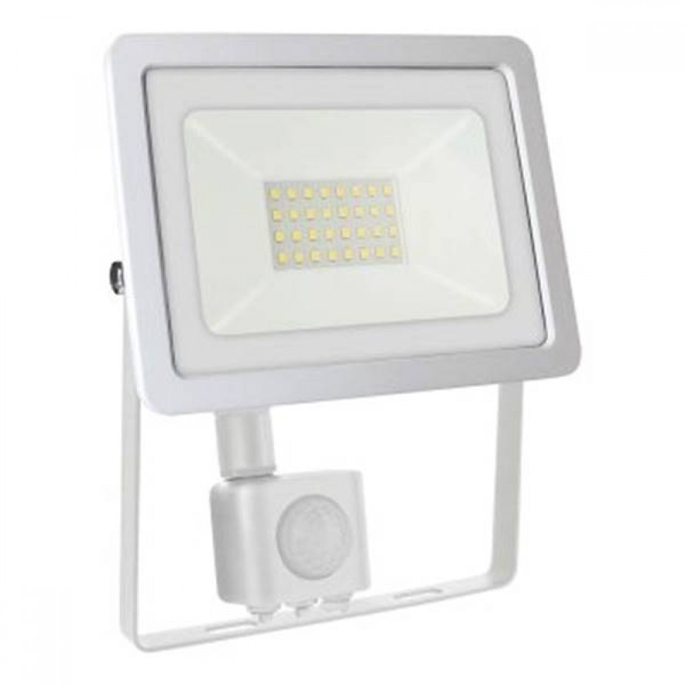 Προβολέας led 30W 230V 120° cool white 6500K με αισθητήρα κίνησης λευκός φos_me