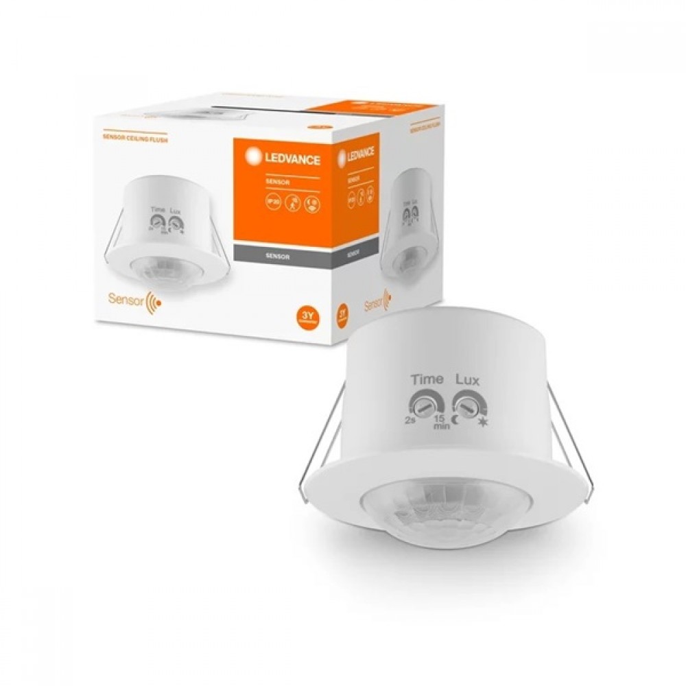 Αισθητήρας κίνησης χωνευτός 300W 240V 360° IP20 λευκός FLUSH Ledvance