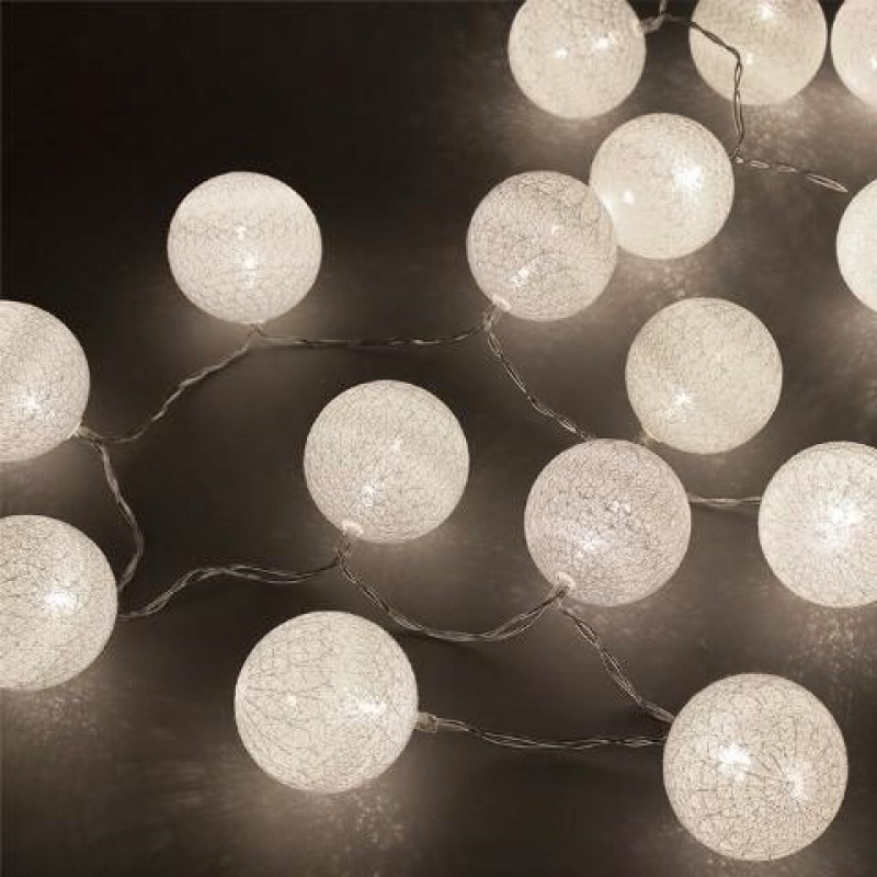 Φωτιστικό γιρλάντα led cotton 0.6W 20leds μπαταρίας με χρονοδιακόπτη Pure Φos_me