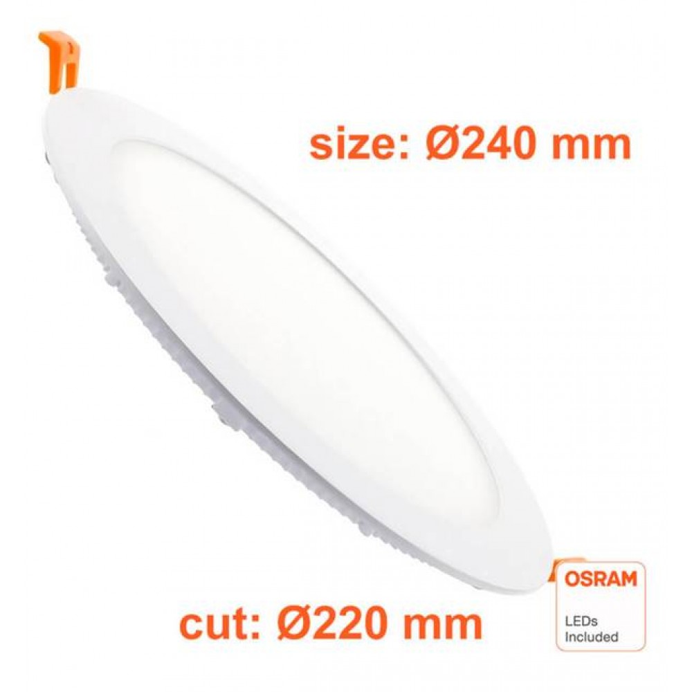 Φωτιστικό led panel χωνευτό 26W 240V 100° 3CCT στρόγγυλο DN 215 Osram