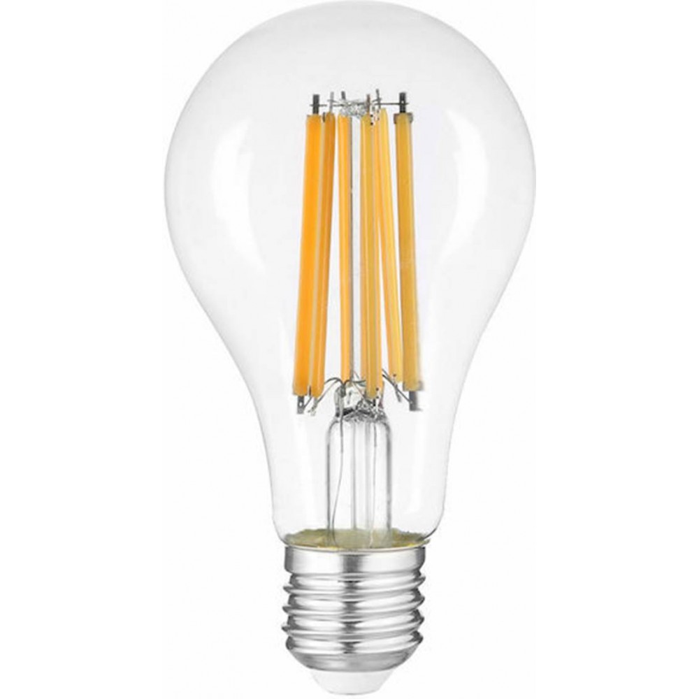 Led classic bulb filament A65 220-240V 14W E27 clear cool white 4500K Optonica