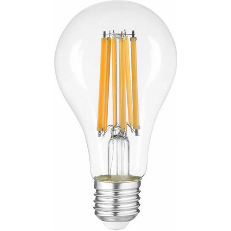 Led κοινή filament A65 220-240V 14W E27 διάφανη cool white 4500K Optonica