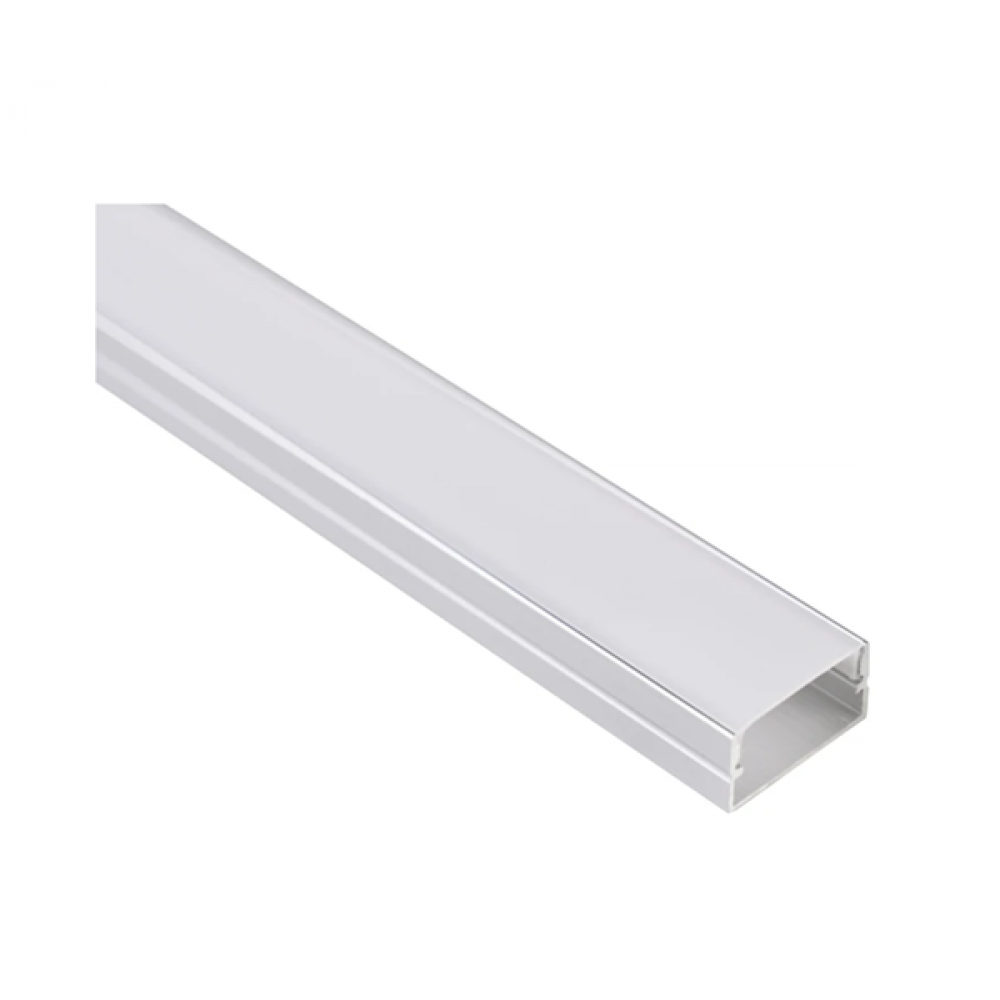Profile Aluminum surface-mounted type P silver LED strip 2m with opal cover and accessories Wellmax