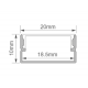 Profile Aluminum surface-mounted type P silver LED strip 2m with opal cover and accessories Wellmax