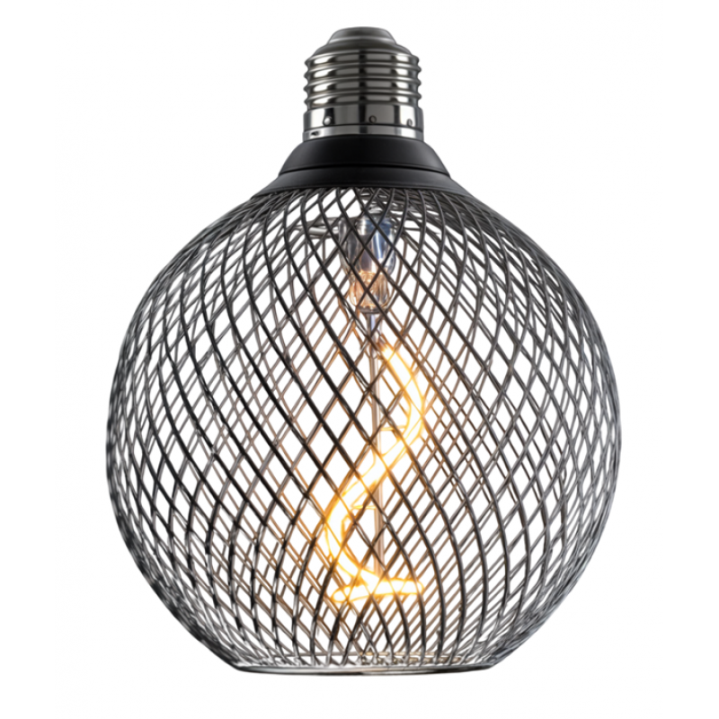 Led filament Vintage γλόμπος 2.5W E27 220-240V warm white 1800K με μαύρο πλέγμα Optonica