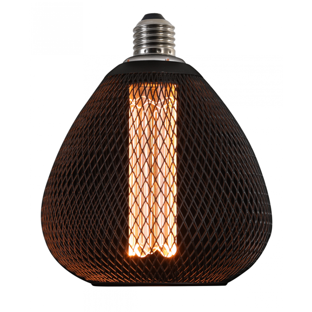Led filament Vintage 2.5W E27 220-240V warm white 1800K με μαύρο πλέγμα Optonica