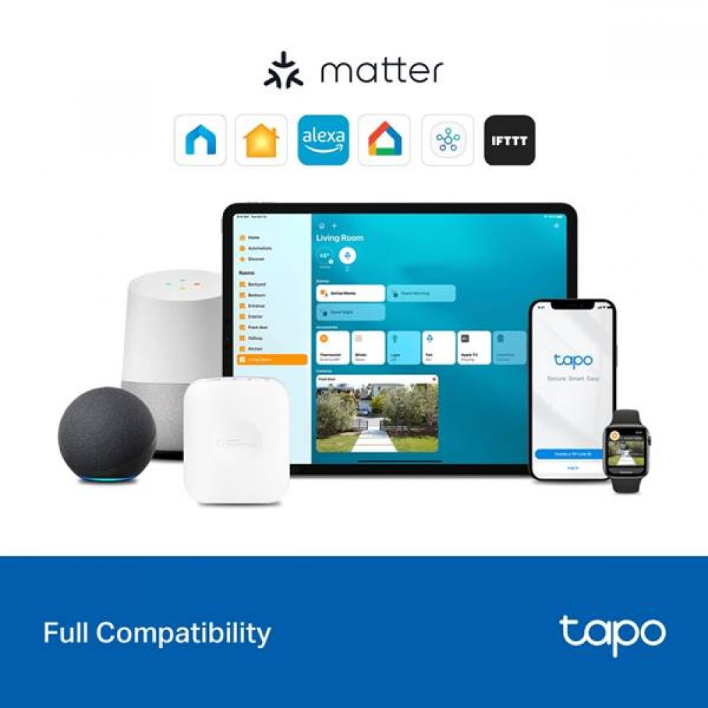 Smart WiFi switch module 100-240V flush-mount 16A energy monitor & dry contact Matter Tapo S110E TP-Link