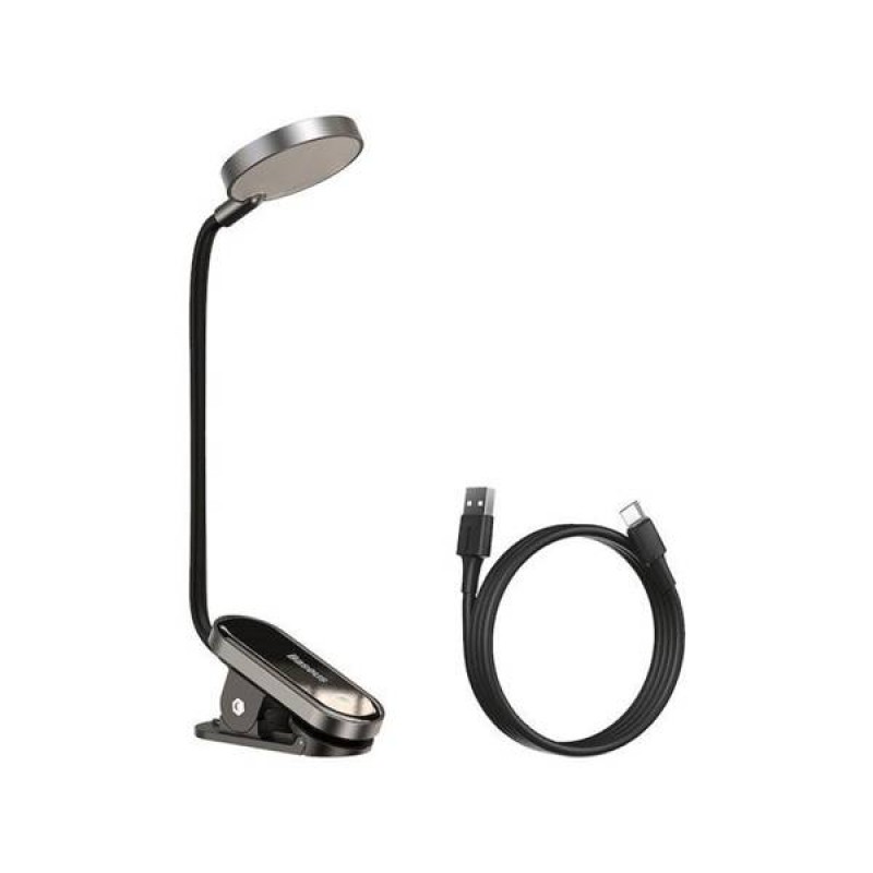 Φωτιστικό γραφείου LED 3W 5V επαναφορτιζόμενο με κλιπ 4000K Dimmable γκρι Comfort Reading BAS-DGRAD-0G Baseus