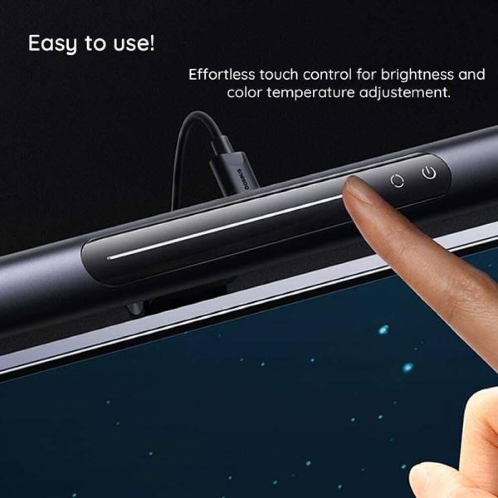 Φωτιστικό οθόνης LED Monitor Light Bar 5W 2700K-6500K Dimmable type-C μαύρο i-wok 3 BAS-L10068500111-00 Baseus