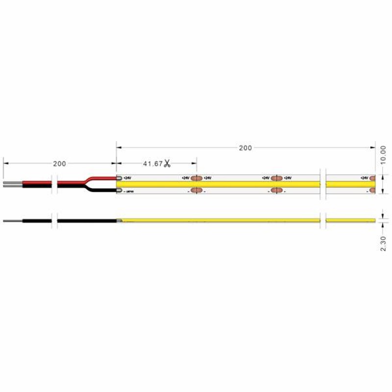 Led strip light COB 24V 9W 504led day light 6500K με αυτοκόλλητο TΩRA IP20 Cuba Lux