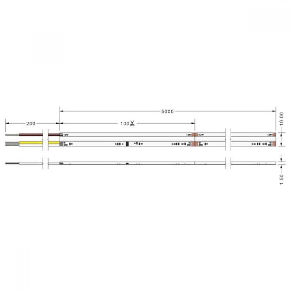 Led strip light COB SPI 24V 14,4W 840led RGBW with sticker TΩRA 5m IP20 Cuba Lux