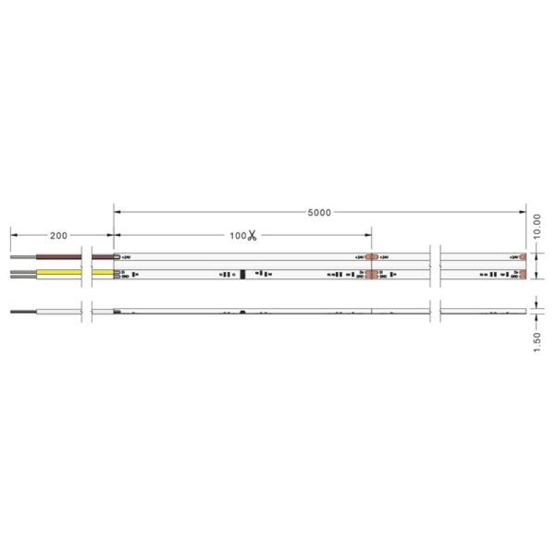 Led strip light COB SPI 24V 14,4W 840led RGBW with sticker TΩRA 5m IP20 Cuba Lux