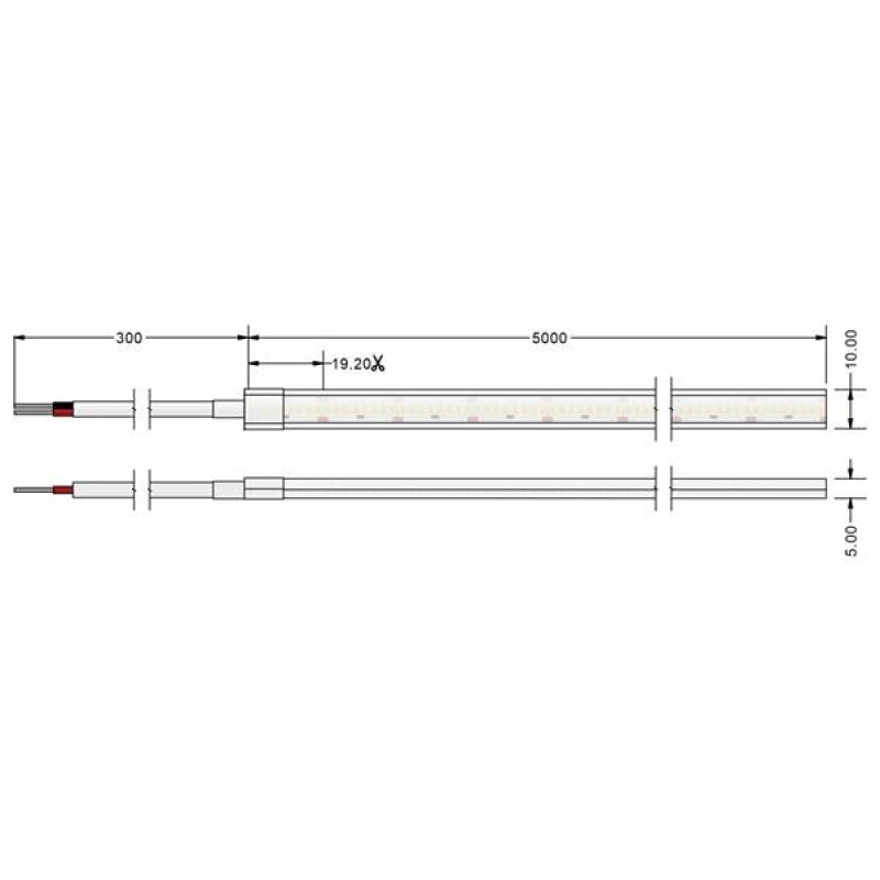 Led strip light COB 24V 12W 416led warm white 2700K with sticker TΩRA IP67 Cuba Lux