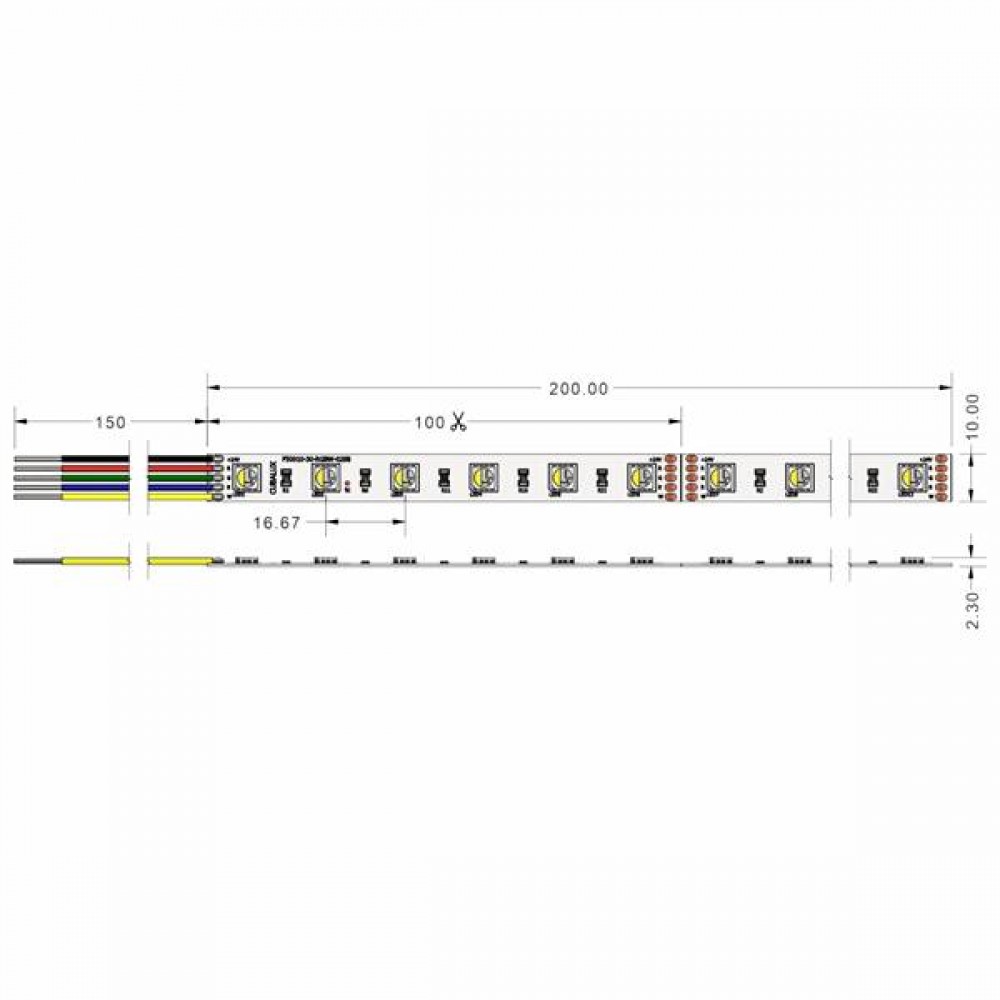 Led strip light 24V 19,2W 60led RGBW με αυτοκόλλητο TΩRA 5m IP20 Cuba Lux