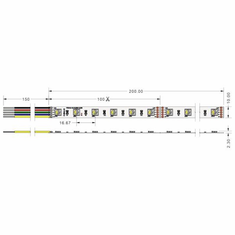 Led strip light 24V 19,2W 60led RGBW με αυτοκόλλητο TΩRA 5m IP20 Cuba Lux