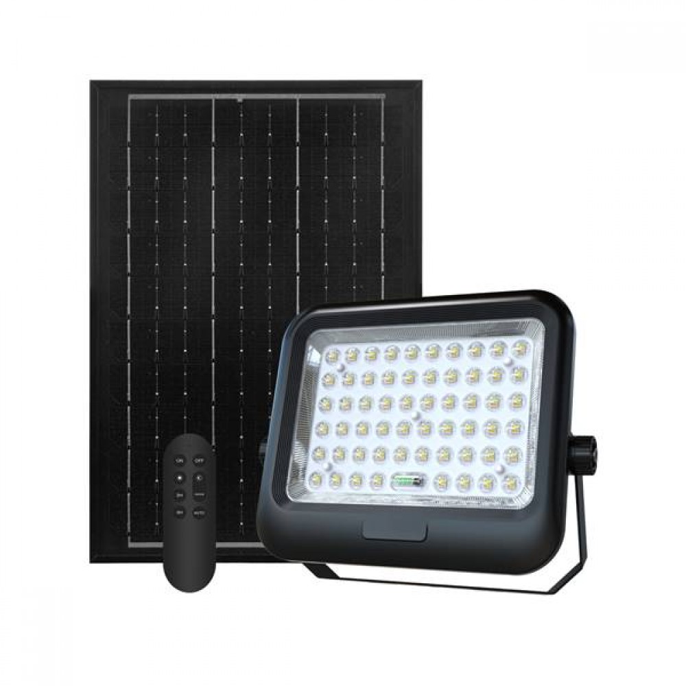 Προβολέας led ηλιακός 60W 120° CCT 2700K-6500K με τηλεχειριστήριο μαύρος Lucas