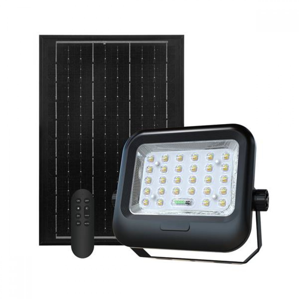 Προβολέας led ηλιακός 40W 120° CCT 2700K-6500K με τηλεχειριστήριο μαύρος Lucas